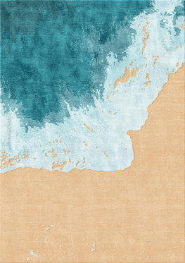 ocean 9643-beach2 - handgefertigter Teppich,  tibetisch (Indien), 100 Knoten Qualität